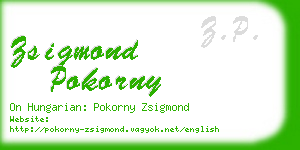 zsigmond pokorny business card